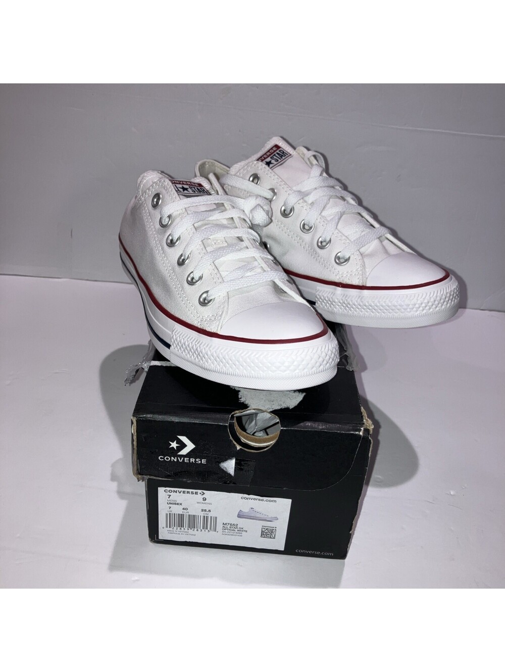 Converse All Star Ox Low Sneakers - M7652 White Men’s 7 Women’s 9 NEW